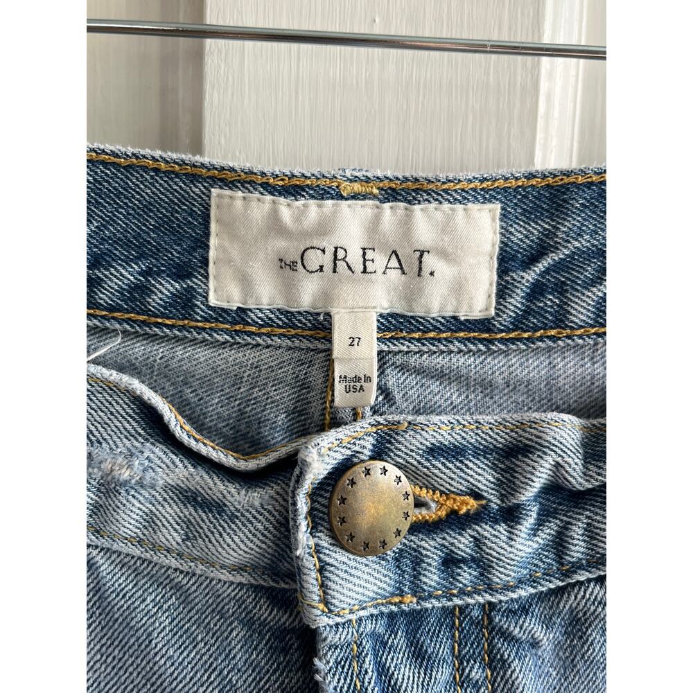 THE GREAT. The Wayne Jean Sz 27 - ✨ Fan Fave ✨ Cropped Wide Leg Raw Hem Denim - Picture 5 of 7